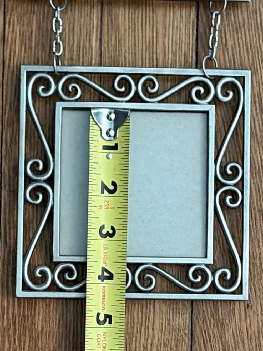 Vintage 1998 Bombay Co Triple Hanging Antique Silver Photo Frames  23
